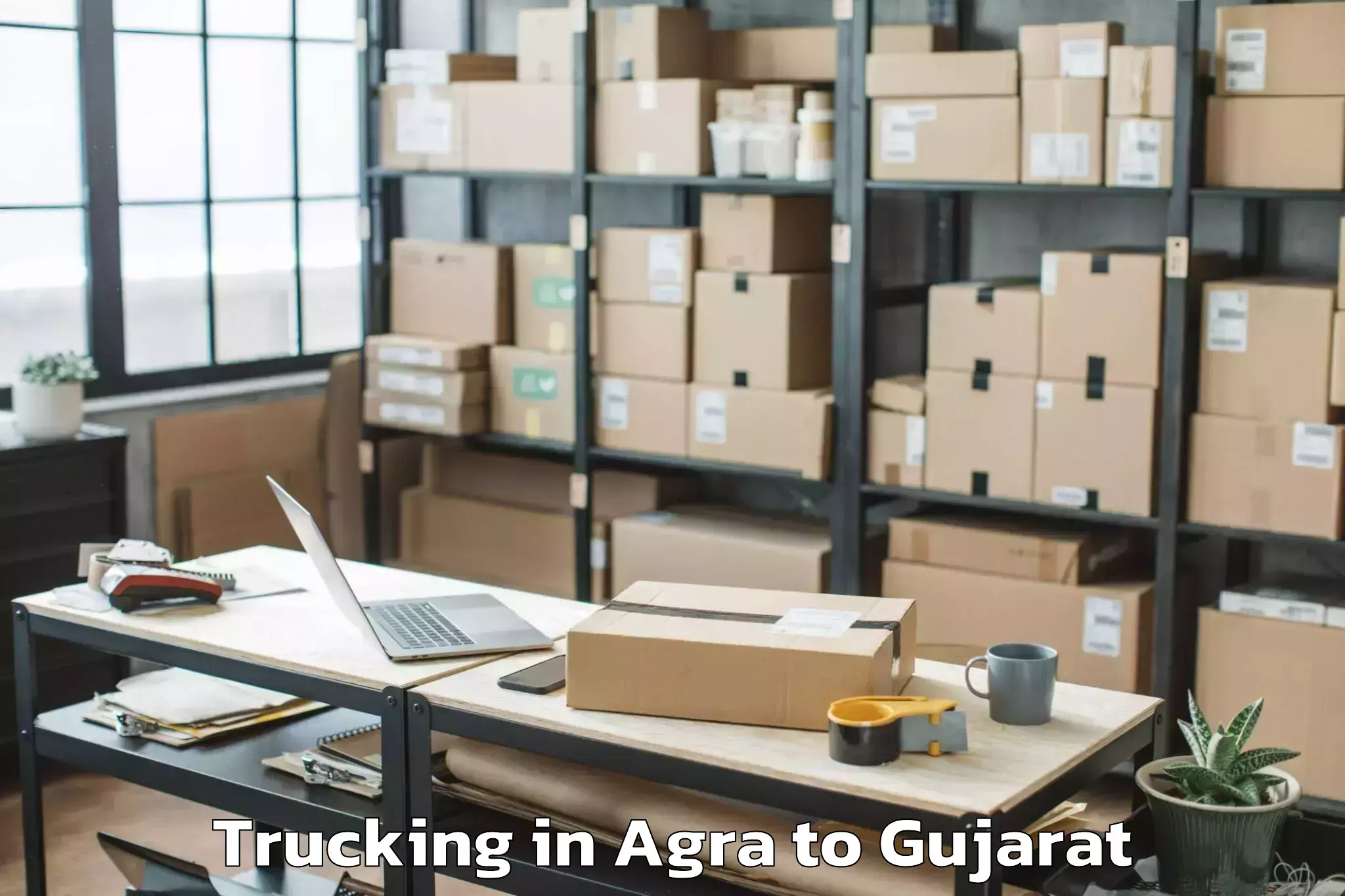 Comprehensive Agra to Kadi Sarva Vishwavidyalaya Gan Trucking